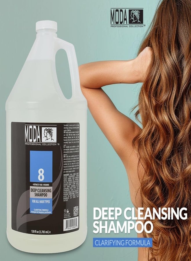 MODA - Deep Cleansing Shampoo with 4 Extracts Plus 4 Vitamins - Removes Buildup, Dirt, Oil, Product, and Hard Water Residue - Cleansing for All Hair Types - Nourishing Formula - 128 Oz - Image 5